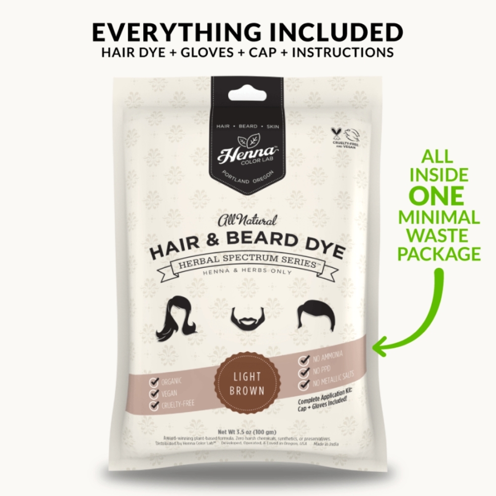 Henna color lab Hair and Beard dye - 2 light brown packets